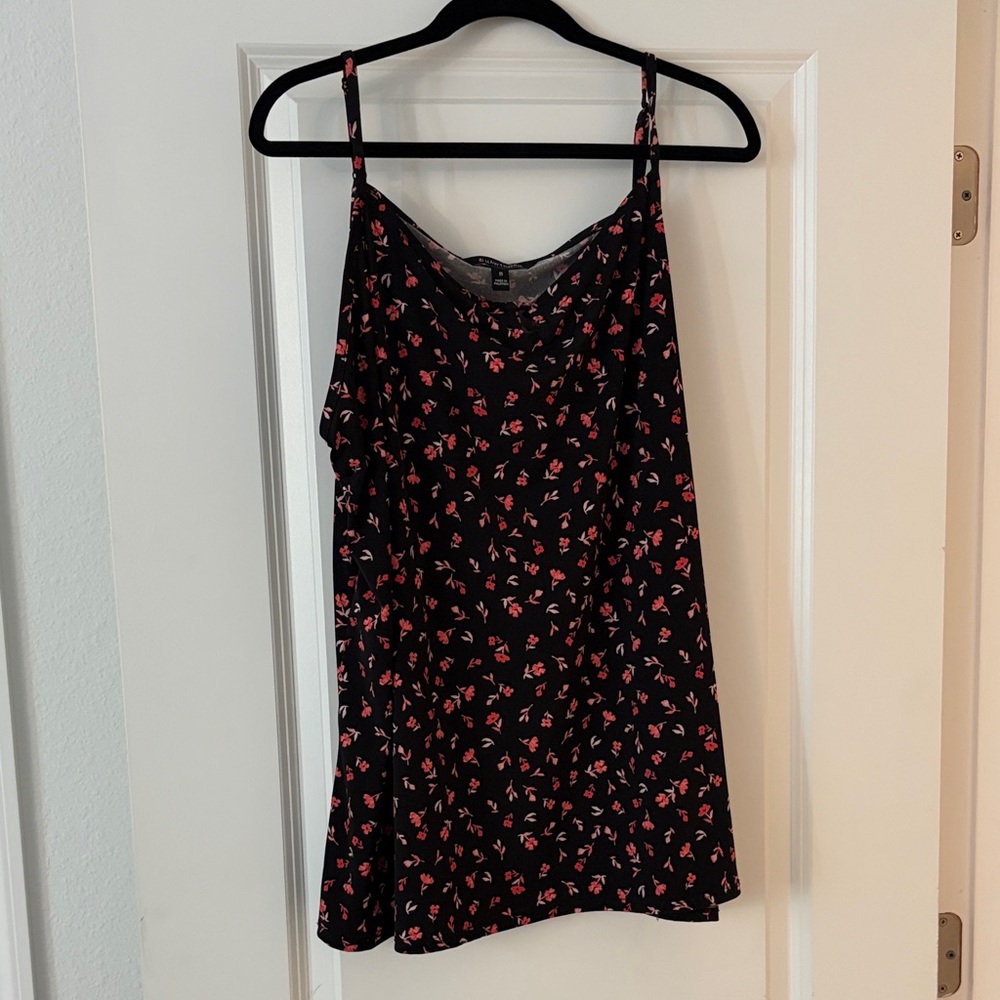 41 Hawthorn Black and Pink Floral Tank Top